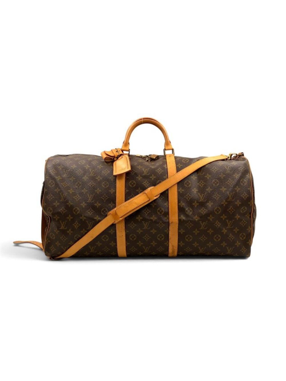 Louis Vuitton Keepall Bandouliere 60 Monogram Leather Brown Light Boston Bag